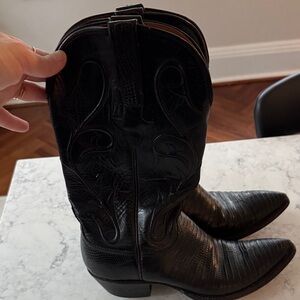 Lucchese Black Leather Boots